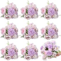 Buquê de peônia Lyrow de flores artificiais, 8 peças para decoração