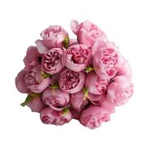 Buquê De Peônias Rosa Pink Em Seda Com 27 Flores Artificiais Para Decoração De Casa, Casamento E