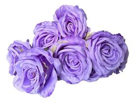 Buquê De Rosa Grande Artificial Com 9 Flo Lilás