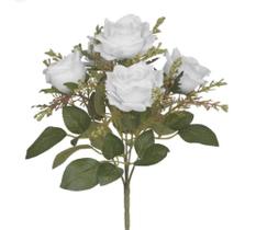 Buquê de rosas brancas artificial