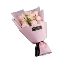 Buquê De Rosas Com 9 Cabeças, Flor Artificial De Sabão Para Decoração De Natal, Casamento,