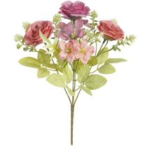 Buquê de Rosas com Hortências púrpura outono x5 30 cm Buquê de Rosas com Hortências púrpura outono x5 30 cm