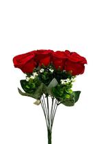 Buquê de Rosas Flor com Folhagem C/ 10 Rosas