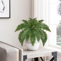 Buquê de Samambaia Artificial com (13 Galhos Cada) 7 Unidades para Decoração Permanente DE27151