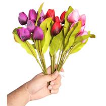 Buquê De Tulipa Artificial Decoração Flores 35cm Buquê De Tulipa Artificial Decoração Flores 35cm