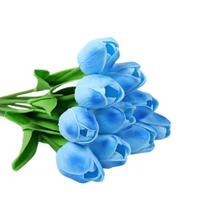 Buque De Tulipas Azuis Real Ao Toque Com 10 Unidades