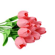 Buque De Tulipas Pink Real Ao Toque Com 10 Unidades Buque De Tulipas Pink Real Ao Toque Com 10 Unidades