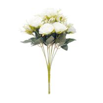 Buque Decorativo Com 9 Rosas Branco 42x21x21cm 1012844