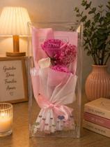 Buquê Decorativo Rosa Caixa Transparente Presente Romântico Flor Artificial Elegante Decoração Dia Namorados Surpresa Buquê Decorativo Rosa Caixa Transparente Presente Romântico Flor Artificial Elegante Decoração Dia Namorados Surpresa