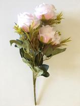 Buque flor rosa do campo artificial X6 tecido 34cm rosa GL Home