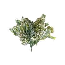 Buque Folhagem e Flor Dente de Leão Branca 30cm