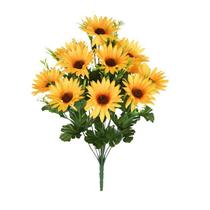 Buque Gerbera X12 Cetim Amarelo Grillo 40Cm