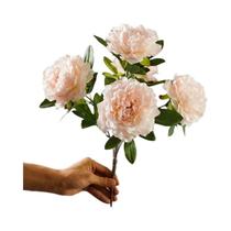 Buquê Grande De Peônias De Seda Vermelhas Com 5 Cabeças, Flores Artificiais Para Decoração De