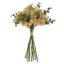 Buquê Hortênsia Ramalhete com Fita Amarelo Outono 26cm Buquê Hortênsia Ramalhete com Fita Amarelo Outono 26cm