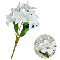 Buque Lirio Flor Artificial Cores 45 cm Decoração Casa