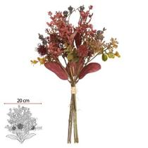 BUQUE MAMONA RAMALHETE MISTO X6 (VERMELHO) 36cm