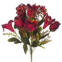 Buquê Misto de Rosas e Lírios X12 Artificial 46cm Buquê Misto de Rosas e Lírios X12 Artificial 46cm