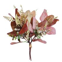 Buquê Misto Eucalipto Folhagem Artificial (30cm) Ocre SMO