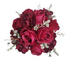 Buquê Noiva Casamento Marsala Civil Rosas E Hortencias - império das flores