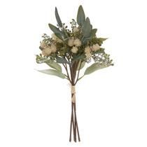 Buque Ramalhete Mamona Com Fita Creme Outono 44cm Buque Ramalhete Mamona Com Fita Creme Outono 44cm