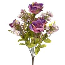 Buquê Rosa e Poppy Misto X10 Flores Artificiais Decorativas