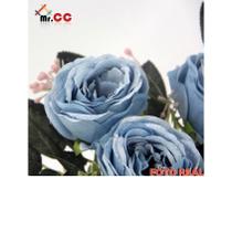 Buquê Rosa Envelhecido Galho C/9 Flores Artificial Arranjo