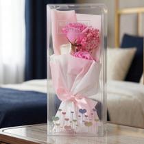Buquê Rosas Artificiais Premium na Caixa Transparente Presente Mãe Namorada Decorativo 28cm Buquê Rosas Artificiais Premium na Caixa Transparente Presente Mãe Namorada Decorativo 28cm