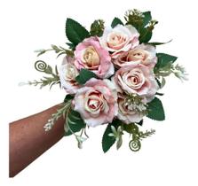 Buquê Rosas Artificiais Realistas 35Cm - Decoração El