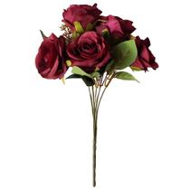 Buquê Rosas Artificial Flor Planta Folha Decoração Casamento
