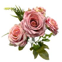 Buquê Rosas Flores Artificial Qualidade Realismo Decoração Luxo