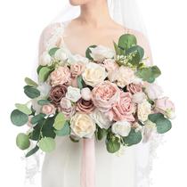 Buquês de casamento Ling's Moment Pink Dusty Rose para noiva