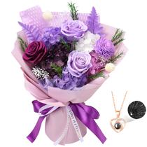 Buquês de flores preservadas Casaido Forever Real Roses Purple