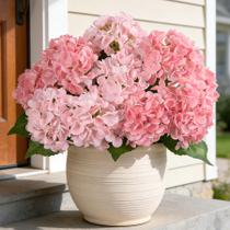 Buquês de hortênsia de flores artificiais INXUGAO, 3 unidades, rosa