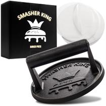 Burger Press SMASHER KING Premium em ferro fundido com papel hambúrguer