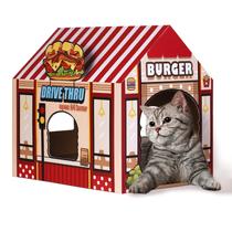 Burger Shop SEKAM Kitty de papelão Cat House com arranhador