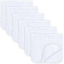 Burp Cloths Comfy Cubs Muslin, 6 camadas, 100% algodão, 20x10cm, branco