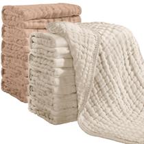Burp Cloths Looxii Muslin 100% algodão, pacote com 12 unidades para bebês Burp Cloths Looxii Muslin 100% algodão, pacote com 12 unidades para bebês