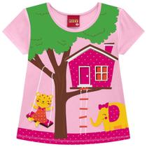 Busa Infantil KYLY Menina Casinha Camiseta Camisa Tam 4 a 8