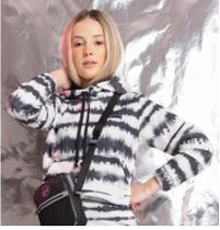 Busa moletom grosso flanelado com capuz juvenil Tie Dye