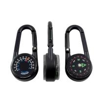 Bússola De Metal Dupla Face Com Termômetro E Clipe Carabiner Para Atividades Ao Ar Livre,