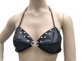 Bustiê Fechado duas correntinhas BT051 Couro Legítimo