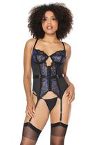 Bustier Coquette preto/azul marinho com aperto para mulheres