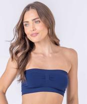 Bustier sem costura com bojo removível trama reforçada no cós