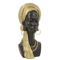 Busto Africana Resina Mulher Negra Boneca Estátua