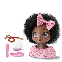 Busto Boneca Negra My Best Style Hair P/ Pentear Maquiar C/ Acessórios - Bee Busto Boneca Negra My Best Style Hair P/ Pentear Maquiar C/ Acessórios - Bee