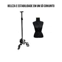 Busto Costureira Feminino Preto Tam 40 C/ Pedestal Vintage- Sofisticado e Resistente