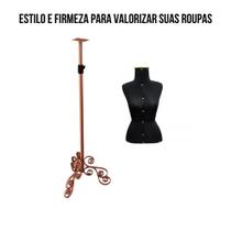 Busto Costureira Preto Com Pedestal Vintage Rose - Suporte Estiloso e Resistente