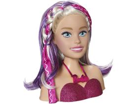 Busto da Boneca Barbie Estilos de Rosto com Mechas e 22 Acessórios