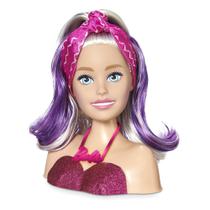 Busto da Boneca Barbie Estilos de Rosto com Mechas e 22 Acessórios