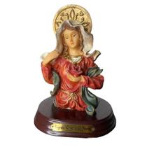 Busto de resina importada imaculado coração de maria 15cm